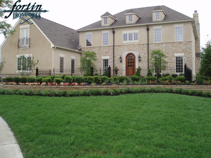 estate walk through entry gate and fence