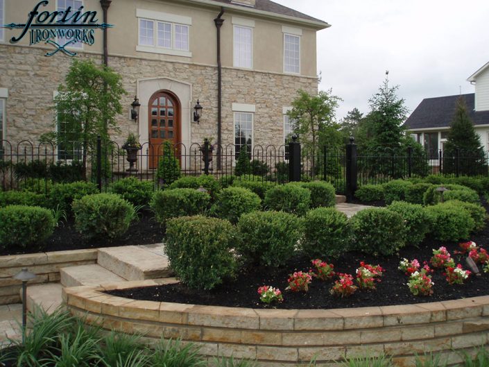 estate walk through entry gate and fence