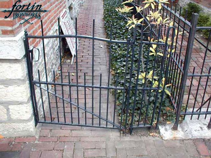 brick column attached walkway gate