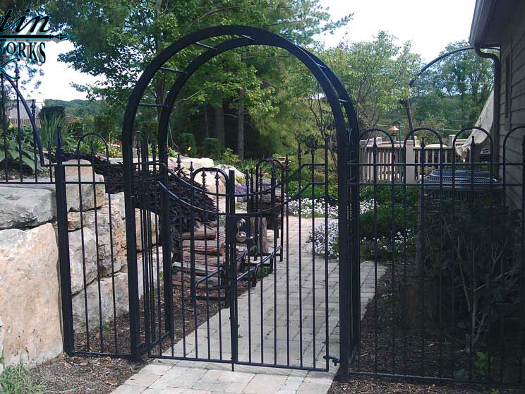 pass through garden gate and arbor