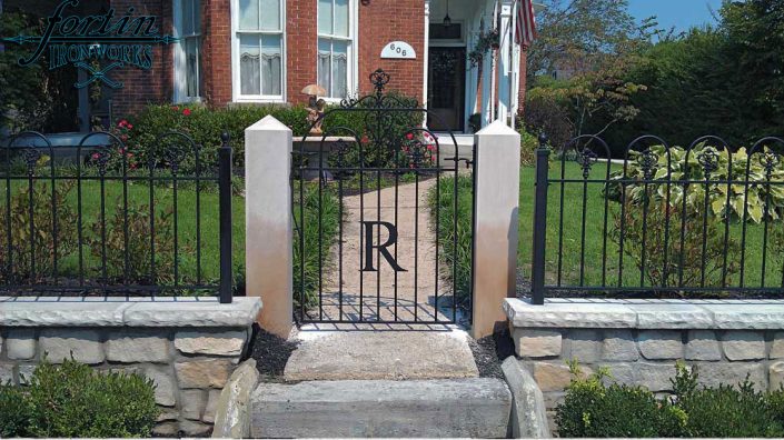 Family crest or family initial walk gate